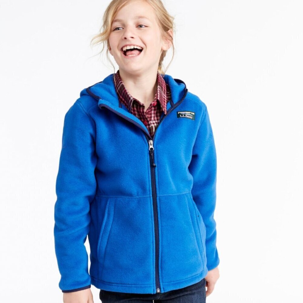 L.L. Bean Kid's Mountain Classic Fleece Full Zip Jacket Hooded Size M (10-12)